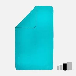 Nabaiji Swimming Microfibre Towel Size L 80 X 130 Cm - Dark Orange Striped