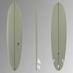 Olaian 500 Hard Top Epoxi Sufboard Mini Malibu Hybrid 8' 63L W/ FCS Type Soft Edge Fins
