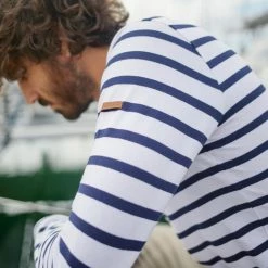 Tribord Long Sleeve Striped Boat Neck Sailing T-Shirt