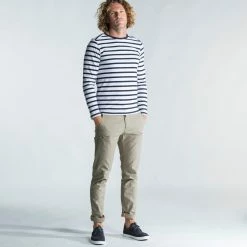 Tribord Long Sleeve Striped Boat Neck Sailing T-Shirt
