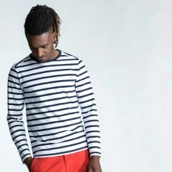 Tribord Long Sleeve Striped Boat Neck Sailing T-Shirt