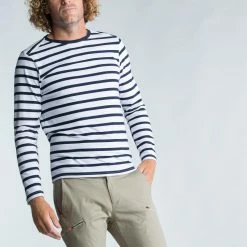 Tribord Long Sleeve Striped Boat Neck Sailing T-Shirt