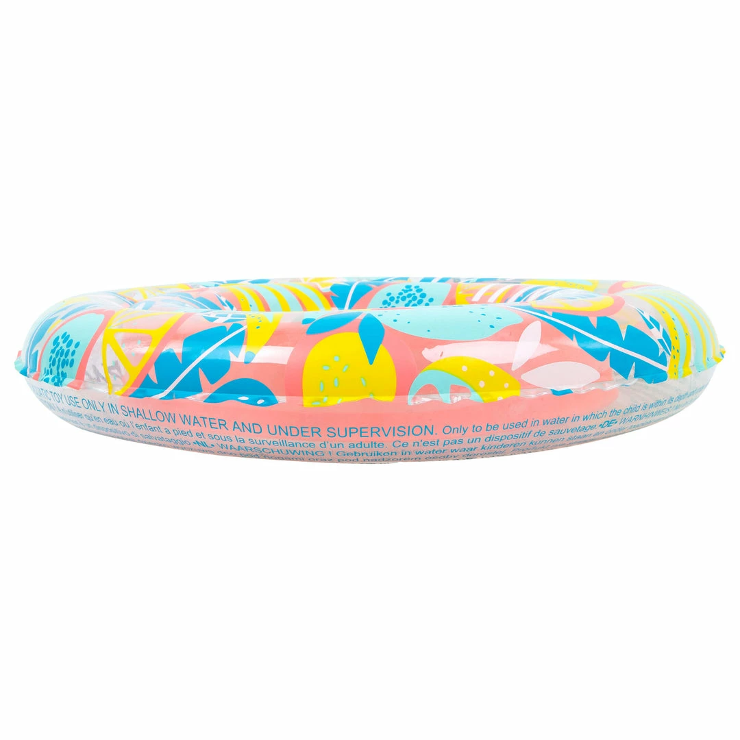 Nabaiji Swimming Kids' Inflatable Swim Ring 3-6 Years 51 Cm Beige SAVANNAH Print