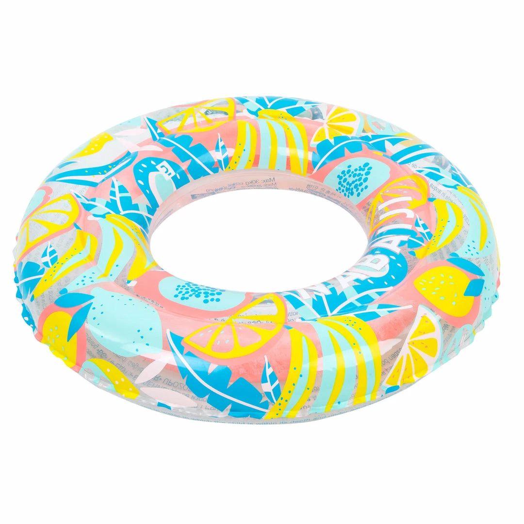 Nabaiji Swimming Kids' Inflatable Swim Ring 3-6 Years 51 Cm Beige SAVANNAH Print