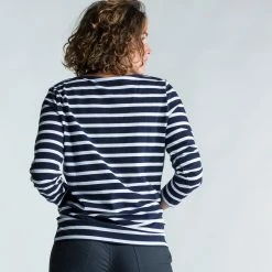 Tribord Sailing Long-sleeved Sailor's T-shirt 100 Blue White