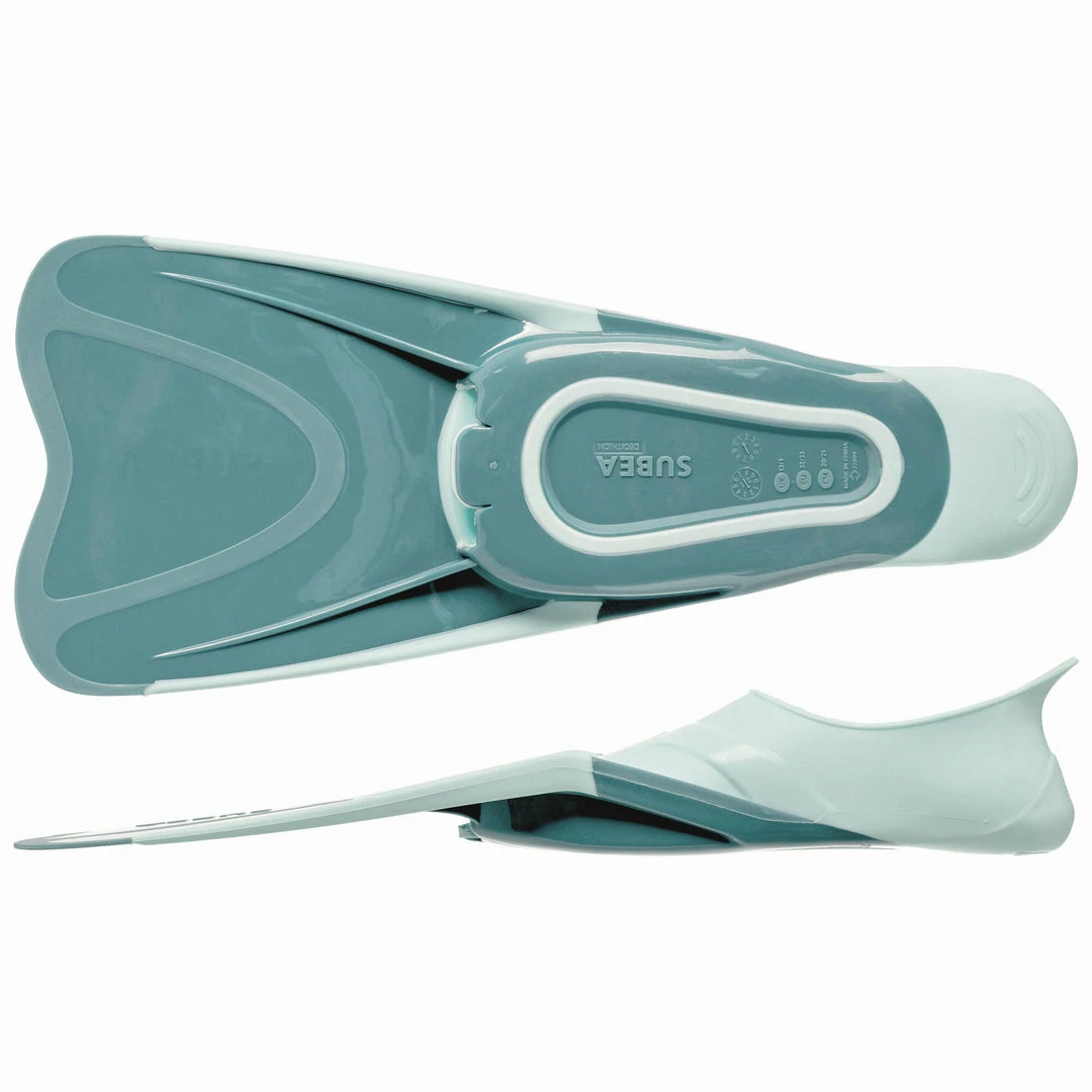 Kids' Snorkelling Fins SUBEA SNK 500 - Pastel Mint And Grey Blue Snorkeling & Scubadiving