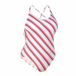 Nabaiji Swimming One-Piece Swimsuit Lila Line Red