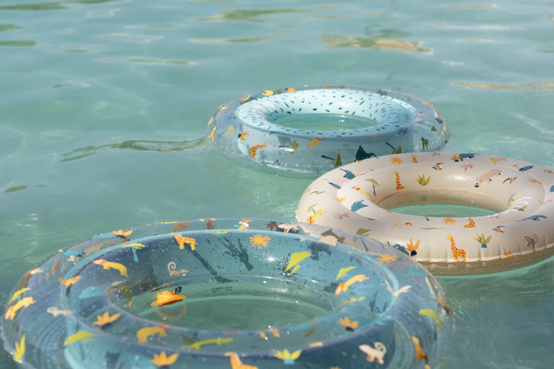 Nabaiji Swimming Kids' Inflatable Swim Ring 3-6 Years 51 Cm Beige SAVANNAH Print