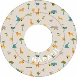 Nabaiji Swimming Kids' Inflatable Swim Ring 3-6 Years 51 Cm Beige SAVANNAH Print