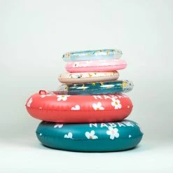 Nabaiji Swimming Kids' Inflatable Swim Ring 3-6 Years 51 Cm Beige SAVANNAH Print