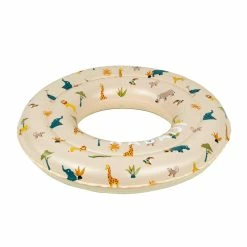Nabaiji Swimming Kids' Inflatable Swim Ring 3-6 Years 51 Cm Beige SAVANNAH Print
