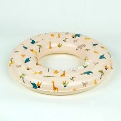 Nabaiji Swimming Kids' Inflatable Swim Ring 3-6 Years 51 Cm Beige SAVANNAH Print