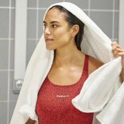 Nabaiji Swimming Ultra-Soft Microfibre Towel Size L 80 X 130 Cm White