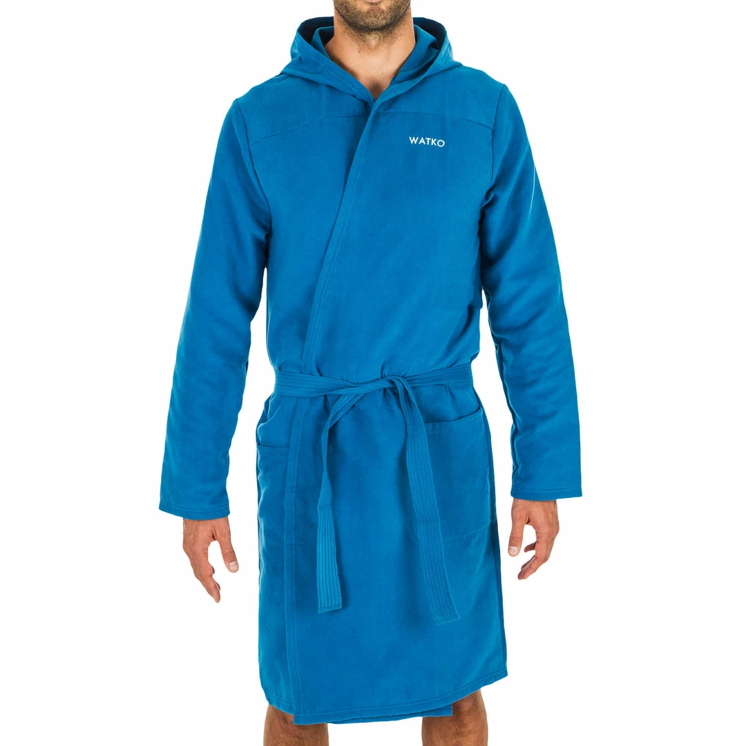 Watko Swimming Compact Microfiber Pool Bathrobe With Hood