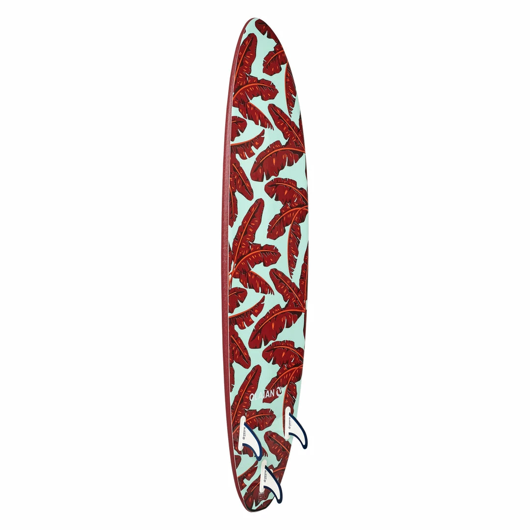Olaian 500 Foam Surfboard 7' 55L Curved Dual Stringer W/ Leash & Soft Edge Fins Surfing