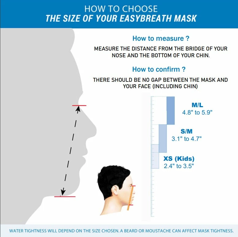 Subea Snorkeling & Scubadiving Adult Easybreath Surface Mask 500 Grey