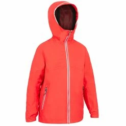 Tribord Kid's Sailing Waterproof Jacket - Wet-weather Jacket SAILING 100 Mint White