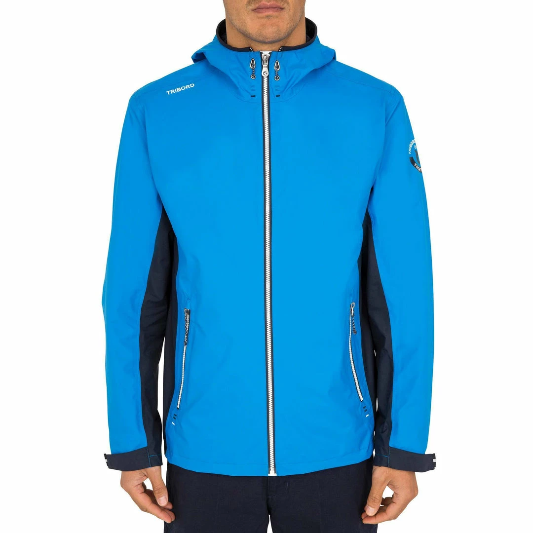 Tribord Men's Rain Coastal Sailing Waterproof Breathable Two-Tone Oilskin Jacket 100